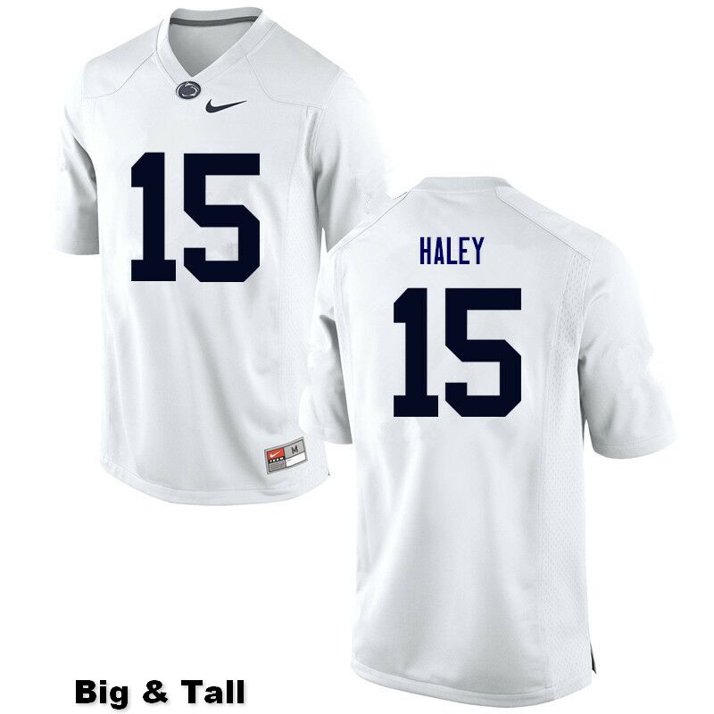 NCAA Nike Men's Penn State Nittany Lions Grant Haley #15 College Football Authentic Big & Tall White Stitched Jersey TJC8698JD